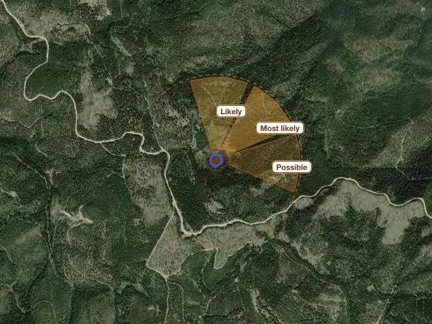 Dump finder wedges around a Montana gold camp